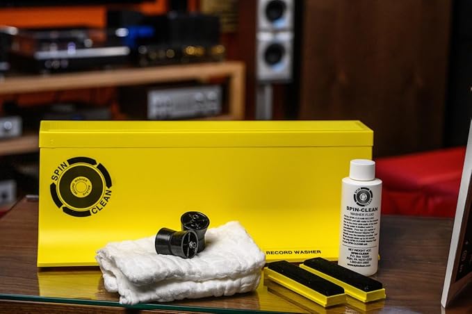 Spin-Clean Record Washer Kit | Vinyl Record Cleaner | Record Cleaning Kit | Alcohol-Free Solution | Snap-in Rollers | Wedge-Fit Brushes | 2 Lint-Free Drying Cloths | Perfect for 33, 48 & 78 RPM