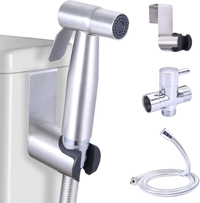 Handheld Bidet Sprayer for Toilet, Brass Jet Spray for Feminine & Baby Wash | Brass bidet sprayer, pressurized jet spray for feminine wash, baby care & toilet cleaning, easy install with all accessories