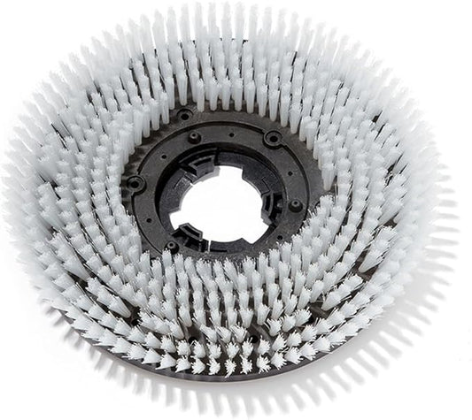 12-21Inch Commercial Floor Scrubber Brush Rotary Scrub Brush fit for Scrubber Machine-Medium Brush White (15 Inch Brush)