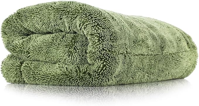 The Rag Company, The Liquid8r M22, Absorbent 70/30 Blend Microfiber Drying Towel for Cars, Trucks, and SUVs, Safe for Detailing, Scratch-Free, Twist Loop, 1100 GSM, 20x20 Inches, Camo