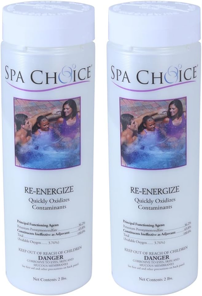 SpaChoice 2-Pounds 2-Pack Premium Re-Energize Spa Shock, Hot Tub Shock, Made in USA