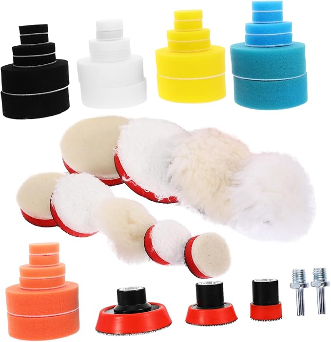Car Buffer Polisher for Drill 1 Set Buffing Pads Polishing Sponge Discs Drill Buffer Attachment Car Wax Kit