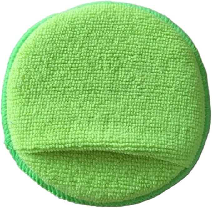 Compatible for 5Pcs Car Detailing Applicator Pads Care Foam Sponges Cleaning Tools Waxing Polish Soft Microfiber Round Pocket(Green)