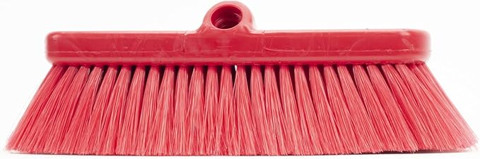 SPARTA 41278EC05 Flo-Thru Plastic Wall Scrub Brush, Equipment Brush With Soft Nylex Bristles For Industrial Kitchens, Hospitals, Commercial Cleaning, 4 Inches, Red, (Pack of 12)