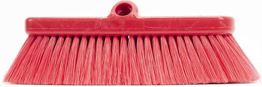 SPARTA 41278EC05 Flo-Thru Plastic Wall Scrub Brush, Equipment Brush With Soft Nylex Bristles For Industrial Kitchens, Hospitals, Commercial Cleaning, 4 Inches, Red