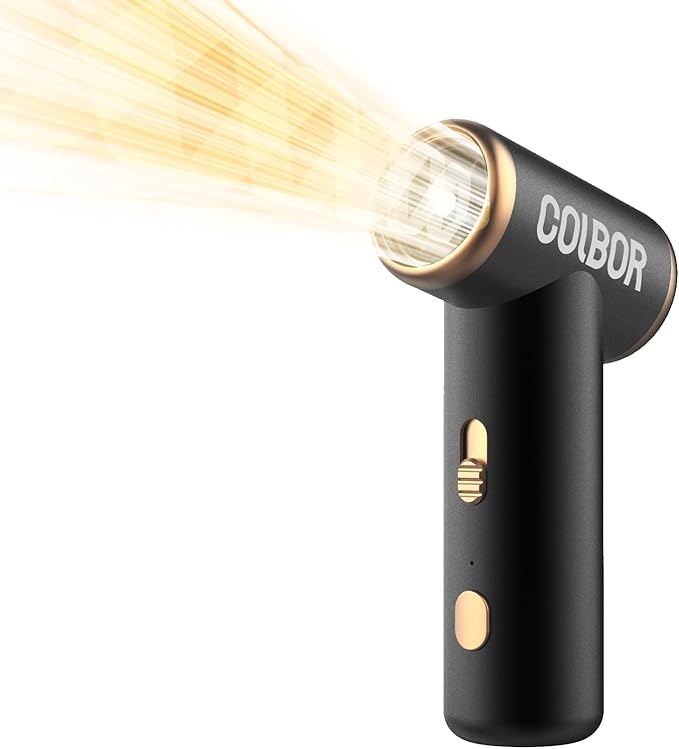 Compressed Air Duster COLBOR Electric Mini Blower for PC Cleaning Kit 100000RPM Cordless with LED Light & Nozzle Rechargeable Air Cleaner Keyboard Plumero de aire comprimido Turbo Jet Fan