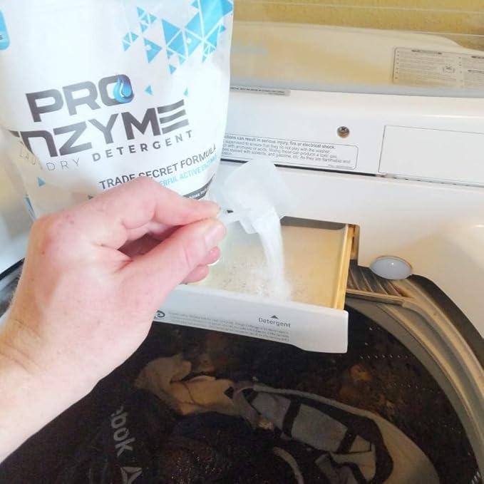 Pro-Enzyme Laundry Detergent Powder, Non-Irritating Professional Strength Natural Active Enzymes - Powerful Sweat, Odor & Stain Remover for Activewear, Clothing, Bedding, Use in All Machines, 96 Loads