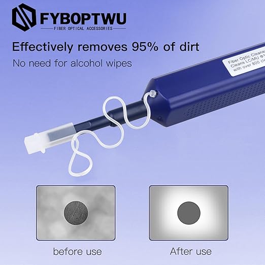 1 pc Fiber Optic Cleaner Fiber Optic Tools Cleaing Pen for LC/MU 1.25mm Connector Over 800 Cleans Fiber End Face Cleans & Optical Connector Cleans