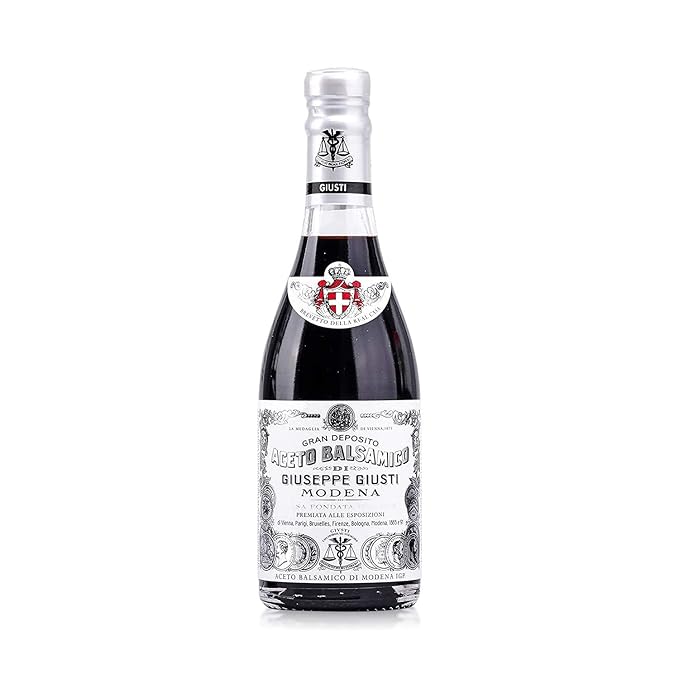 Giusti Balsamic Vinegar of Modena IGP – 1 Silver Medal Italian Gourmet Aceto Balsamico di Modena with Rich Flavor for Salads, Marinades, Cheese & More, Made in Italy – 8.45 fl oz (250 ml) - Pack of 1