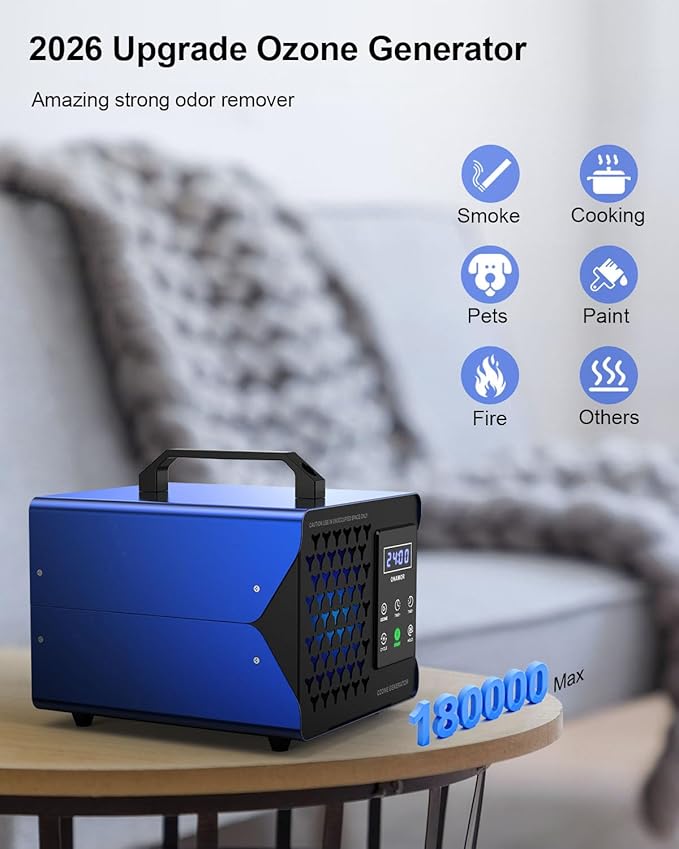 ONAMOR Bundle | Ozone Generator 70000mg and Digital Ozone Generator 180000mg - High Capacity Ozone Machine Odor Removal for Smoke, Car, Basement And Pet Room
