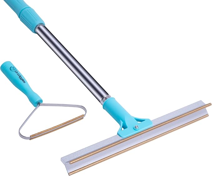 Carpet Rake & Handheld Rake for Pet Hair, Telescopic 56" Adjustable Handle, Pet Hair Removal for Carpet, Bedding, Furniture, Rugs and Car(Broom + Lint Roller)