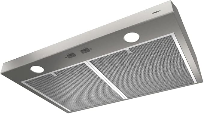 Broan-NuTone BCSD130SS Glacier Range Hood with Light, Exhaust Fan for Under Cabinet, Stainless Steel, 30-inch, 300 Max Blower CFM