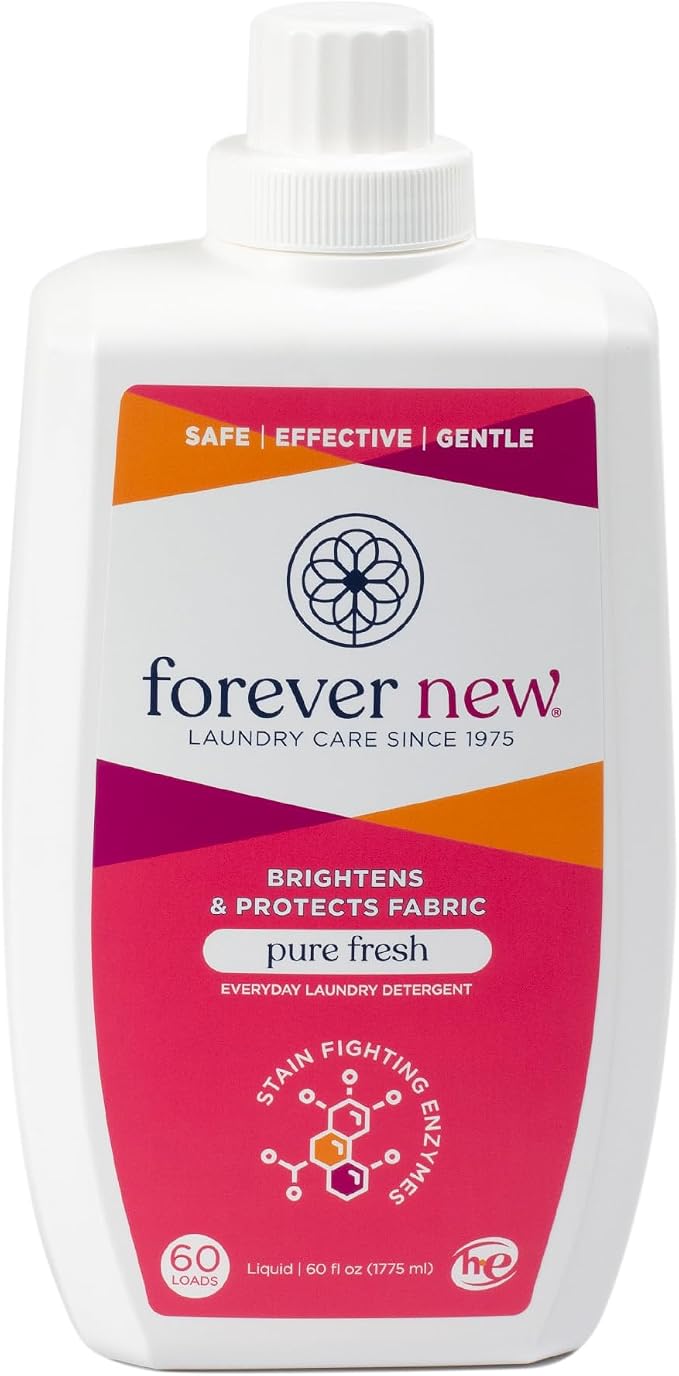 Everyday Liquid Laundry Detergent | Pure Fresh Scent | Hypoallergenic | Enzymed-Based | Odor Control | 60 fl oz