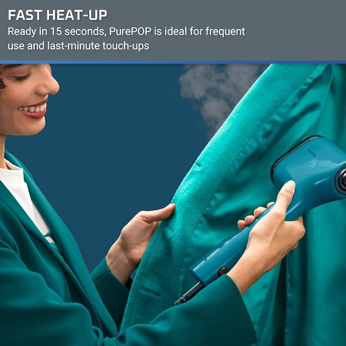 Rowenta PurePop Handheld Steamer for Clothes 1.5 Lbs 15 Second Heatup, 2.3 Oz Capacity & X-Cel Handheld Steamer for Clothes Medium 25-Second Fast Heat-UP