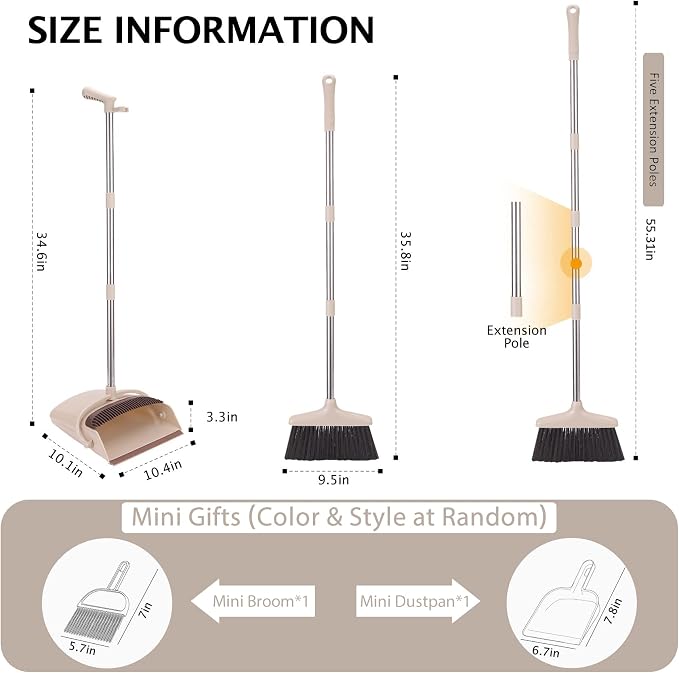 Broom and Dustpan Set+Multifunction Silicone Broom