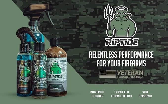 Riptide Armory Advanced Gun Cleaner & CLP+ Graphene 2 Step Kit - Clean, Lube, Protect Long-Lasting Formula - Nano Coat Technology - Veteran Founded & Formulated by Former US Navy Seal