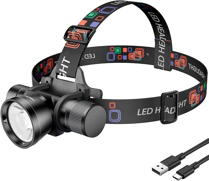 3000 Lumens Super Bright Diving Headlamp IP68 Waterproof Dive Flashlight Rechargeable Underwater Headlight with 3 Modes Perfect for Scuba, Night Snorkeling and Underwater Exploration