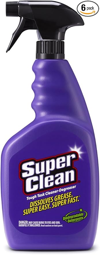 SuperClean Tough Task Cleaner Degreaser, Biodegradable & Phosphate Free, Industrial Strength, 6 Pack (192 Ounces)