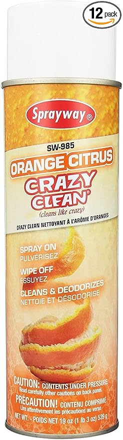 Sprayway SW985-12PK Orange Citrus Crazy Clean, 19oz, Pack of 12, White