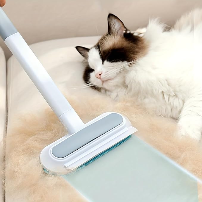 Pet Hair Remover – 4-in-1 Reusable Dog & Cat Hair Removal Tool, Standard Handle (17.7"), 1-Pack, No-Bend Lint Brush for Furniture, Couch, Carpet, Car Seats & Window Screens