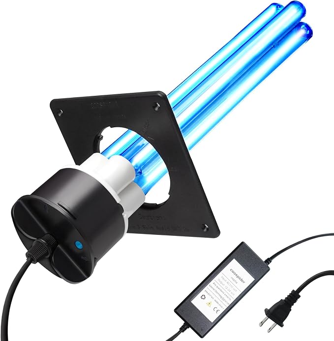 80W UV Light for HVAC Systems- Ozone-Free Commercial/Whole House Duct UVC Lamp with Ceramic Base, Dual H-Tube 99.9% Efficiency with 253.7nm, for Hotel, Mall, School, Hospitals and Other Large Places