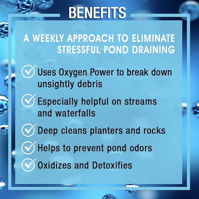 MICROBE-LIFT OPCXL Oxy Pond Cleaner Treatment for Ponds, Fountains, and Water Gardens, Deep Cleans Light to Heavy Debris on Rocks, Waterfalls, and Planters, 45 Pounds