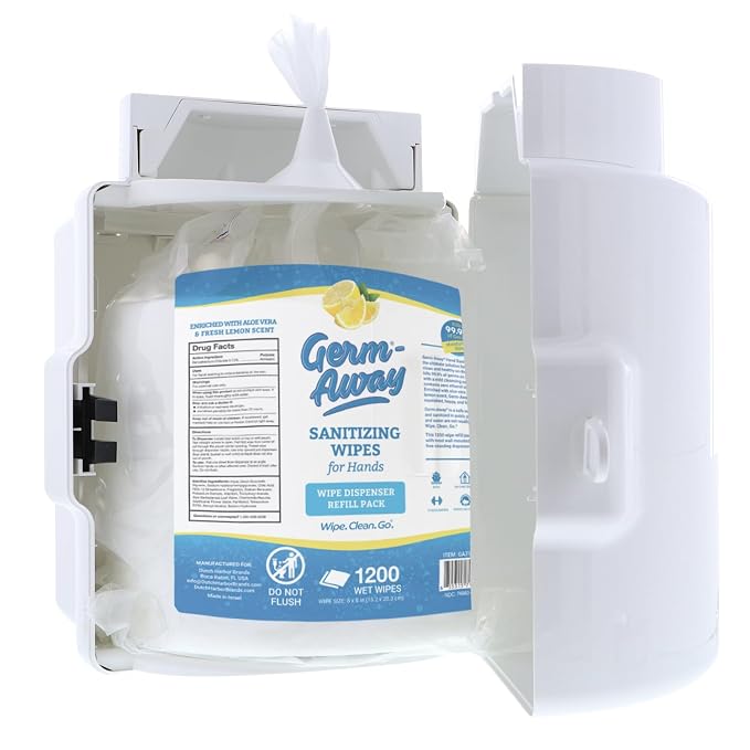 Upward-Pull Wall Mounted Wipes Dispenser for Surface or Skin Wet Wipes - Stylish White Dispenser for Sanitizing Hand Wipe Refill Rolls in Public Facilities, Offices, Hospitals, Stores
