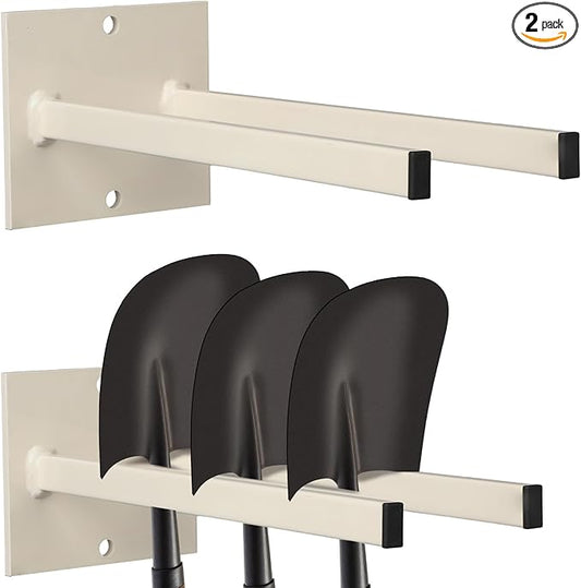 Zonon 2 Pcs Extra Wide Wall Mounted Tool Rack for Trimmers Blowers and Stepladders Heavy Duty Powder Coated Steel Storage Organizer for Garage Shed Workshop Tool Holder