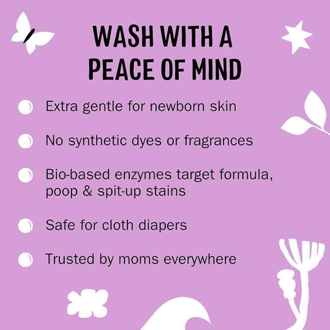 Molly's Suds Baby Liquid Laundry Detergent | Removes Formula, Poop & Spit-Up Stains | Extra Gentle for Infants, Babies, Toddlers (Sweet Baby Shea, 100 Loads)