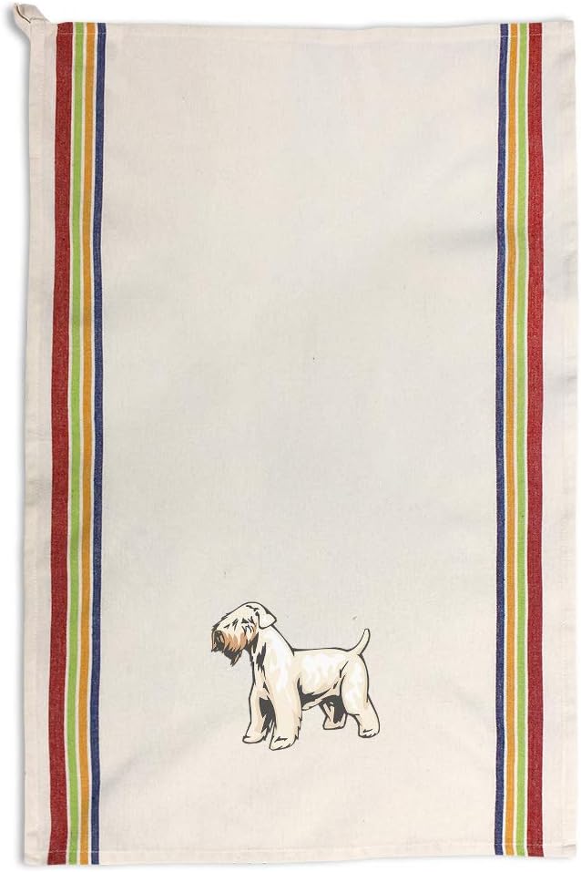 Style In Print Custom Decor Kitchen Towels Irish Soft Coated Wheaten Terrier Pets Dogs Cleaning Supplies Dish Towels Multi Stripe Design Only