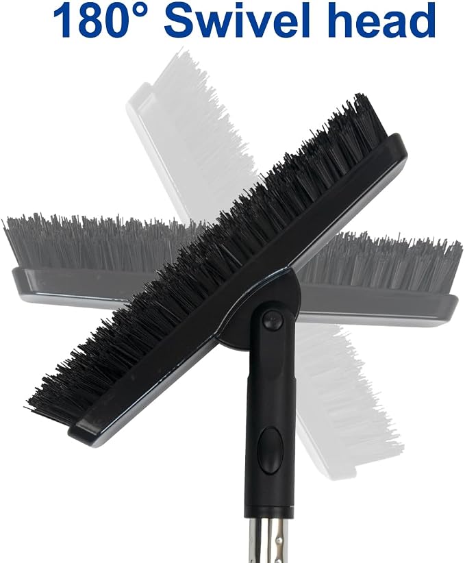 CELOX Tile Grout Brush with Long Handle, Grout Cleaner Brush for Tile Floors, for Shower Tile, for Cleaning Grout, Matte Black