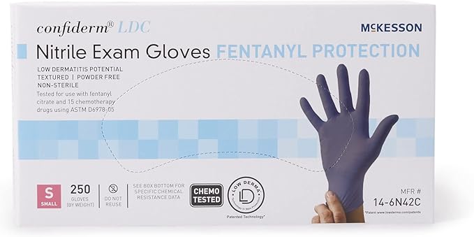 McKesson Confiderm LDC Nitrile Exam Glove Standard Cuff Length