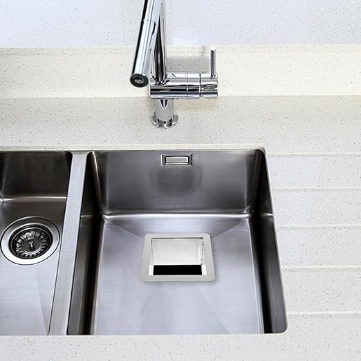 STOBAZA 6.3 Inch Square Drop-in Trash Chute, 304 Stainless Steel Built-in Countertop Trash Can Grommet for Kitchen Waste Bin, Rustproof & Easy-Clean Insert for Seamless Cabinet Design