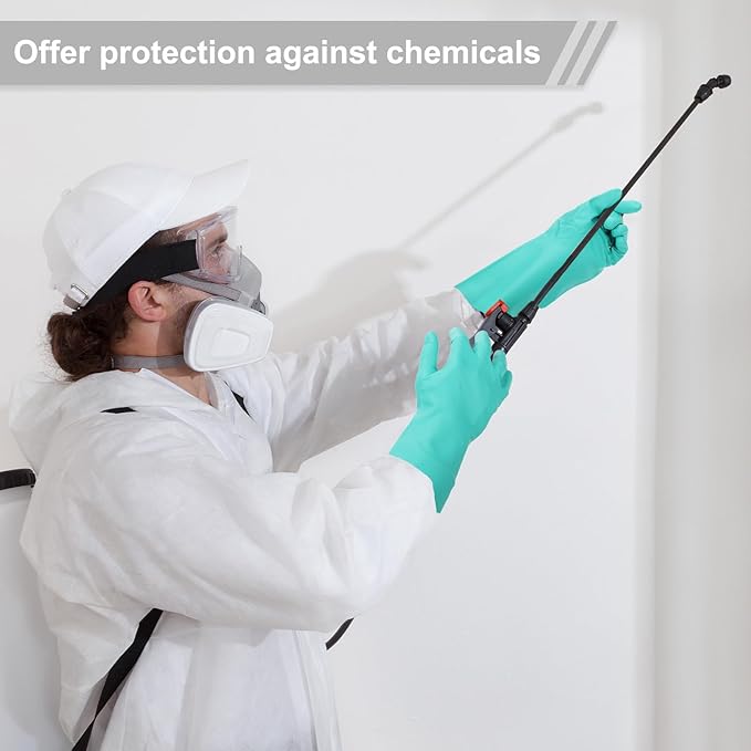 MECCANIXITY Nitrile Chemical Resistant Gloves, Industrial Gloves Anti-Slip Protective Safety Work Glove for Cleaning