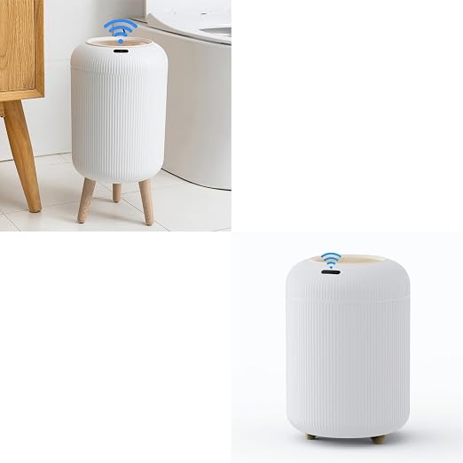 URALFA White 3-Gallon Motion Sensor Trash Can Combo Set