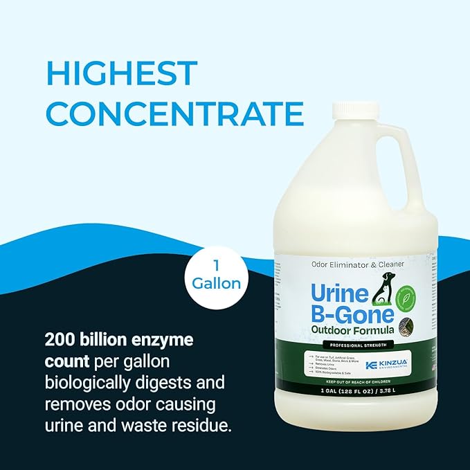 Urine B-Gone-OD Professional Pet Urine Enzyme Cleaner, Pet Yard Odor Eliminator for Artificial Grass, Concrete & More, 1 Gallon
