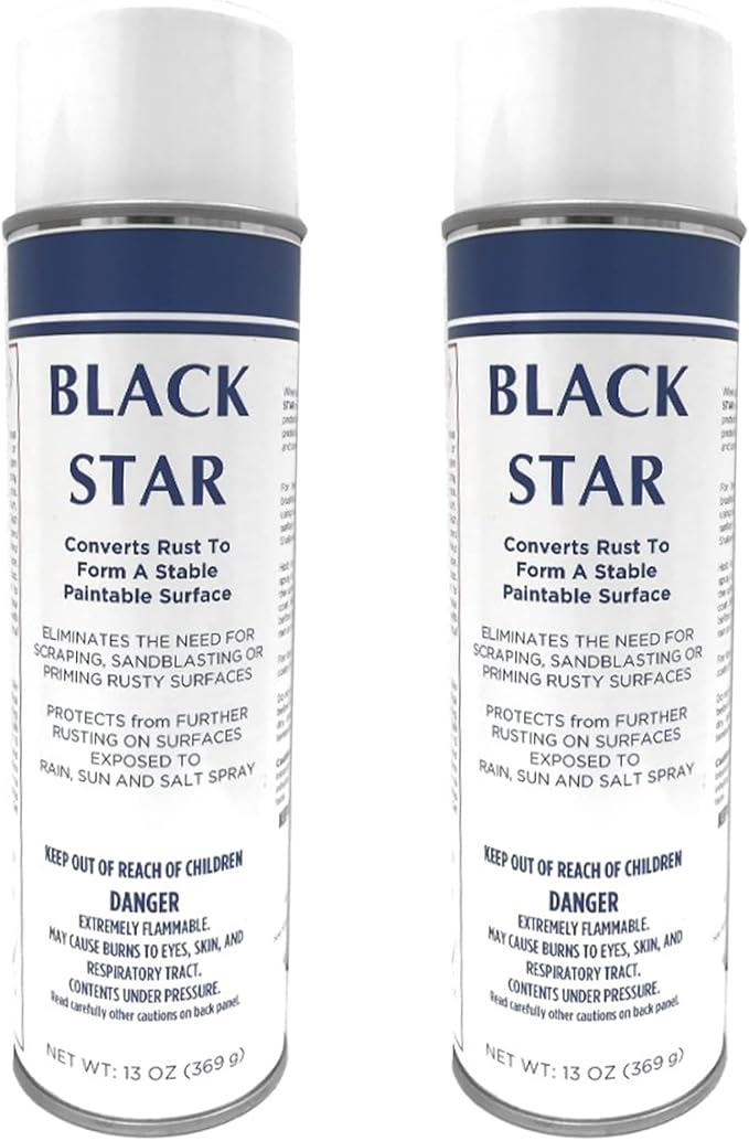 BLACK STAR Rust Converter - Converts Rust on Any Steel Surface – 2 Aerosol Spray Cans