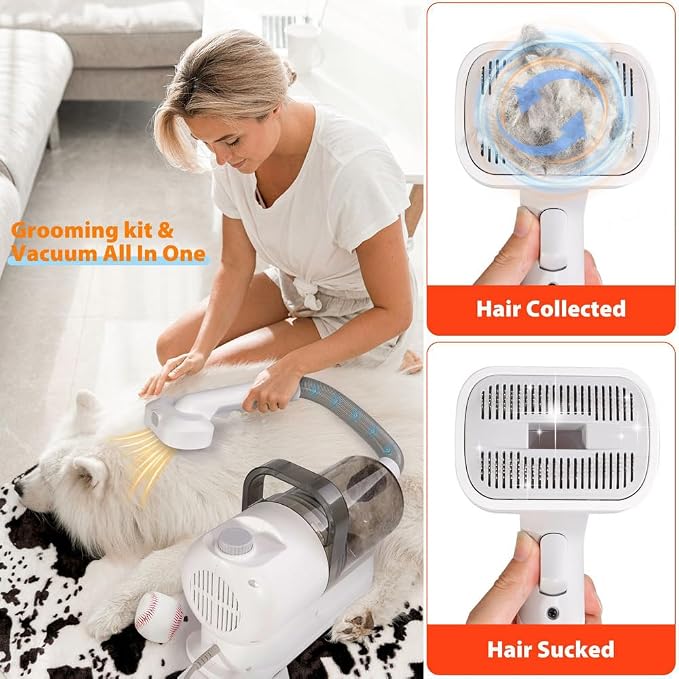 axGear Pet Hair Vacuum Dog Cat Grooming Kit Clipper Brush Hair Trim