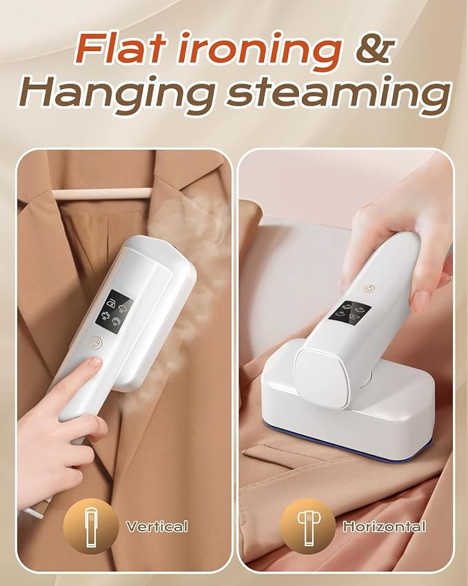 Steamer for Clothes, Portable Handheld Garment Steamer, 2 In 1 Steam Iron for Clothes, 1100W Powerful Travel Steamer with 100ml Water Tank, Wrinkles Remover for Home Office Travel 120V