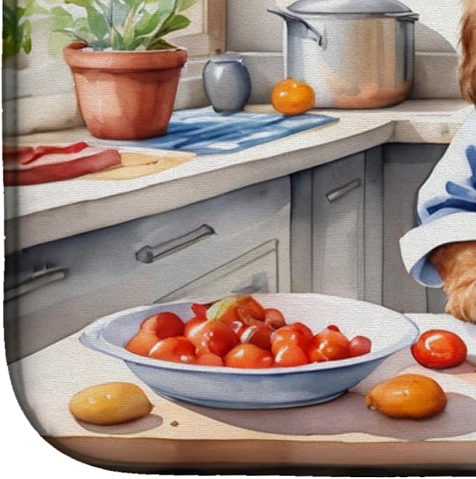 Caroline's Treasures DAC6295DDM Otterhound The Chef Dish Drying Mat Absorbent Dish Drying Mat Pad for Kitchen Counter Dish Drainer Mat for Countertop, 14 x 21", Multicolor