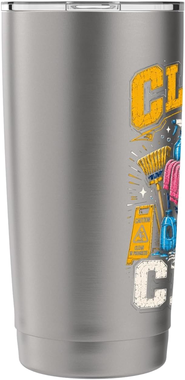 Cleaning Crew Funny Custodian Teamwork Gifts for Men Women Stainless Steel Insulated Tumbler