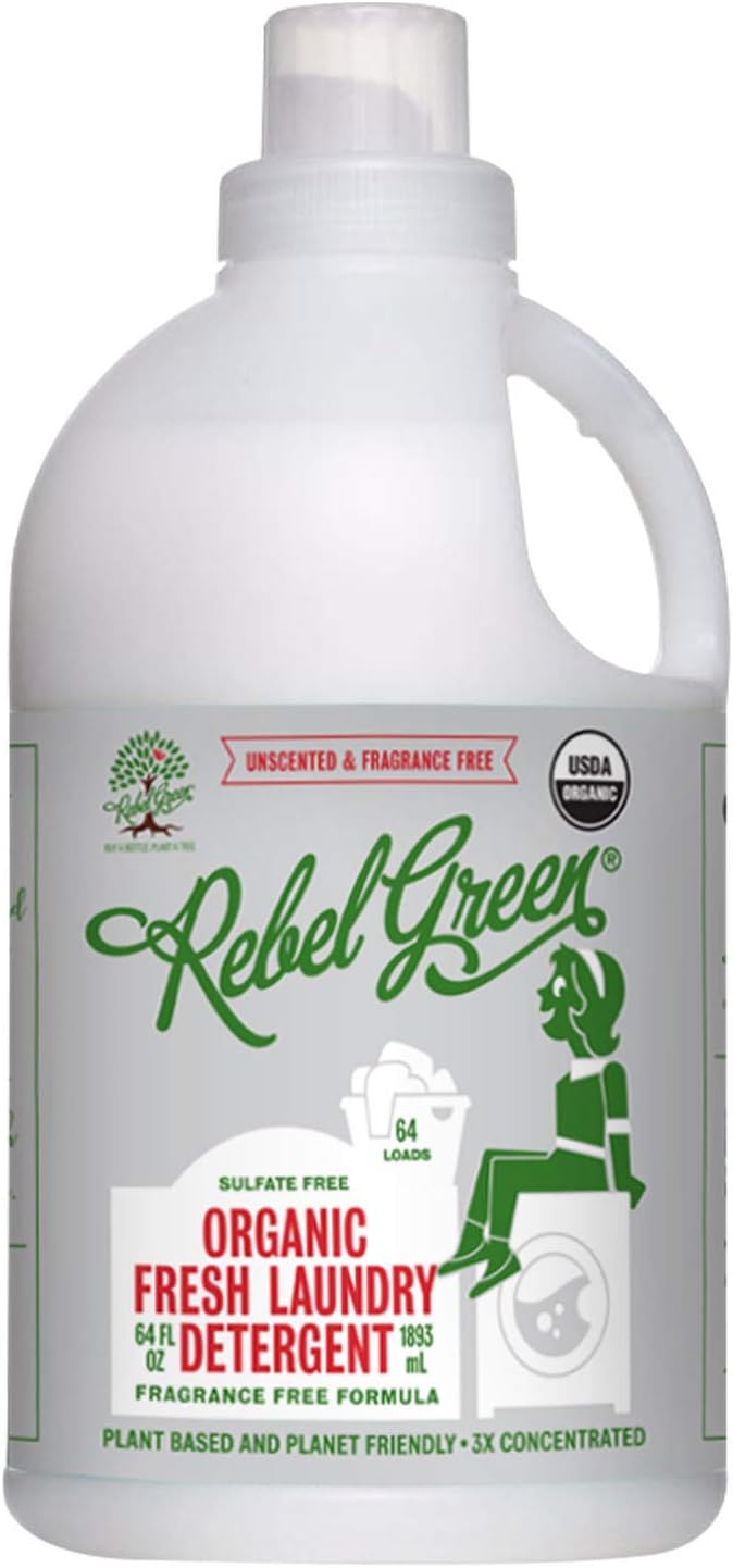 Rebel Green Organic Unscented Fresh Laundry Detergent, 64 FZ