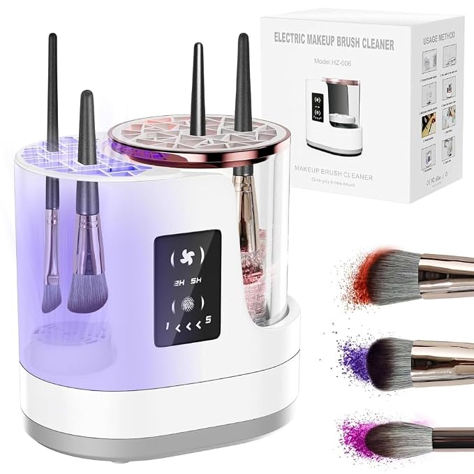Makeup Brush Cleaner 3-in-1 Electric Makeup Brush Cleaner and Dryer Washing and Quick Drying, Fits All Sizes of Makeup Brushes and Sponges, Portable Beauty Care Tool Gift makeup tool