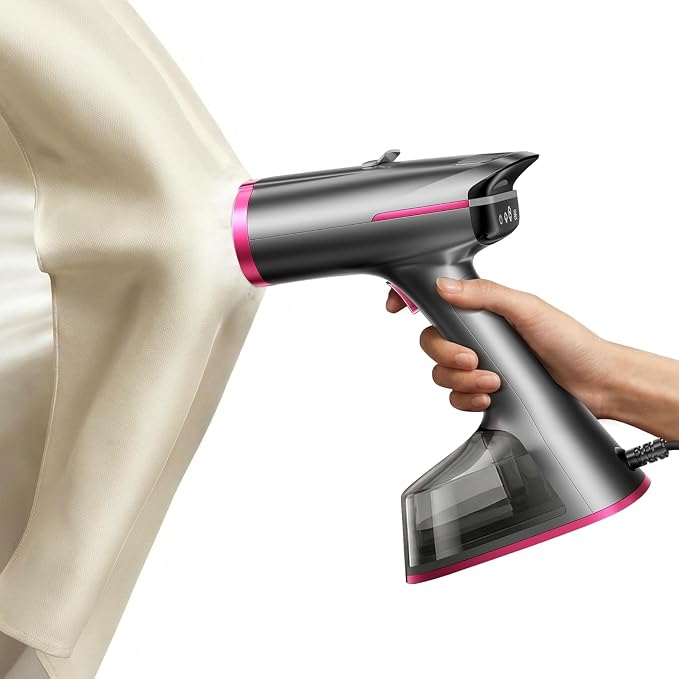 DRFLASH Vacuum Steamer for Clothes,2-in-1 Suction Handheld Steamer,270 Tank | 6000Pa Powerful Suction, 3 Modes with LED Display, Fabric Wrinkle Remover, Portable for Travel and Home, 110-120V
