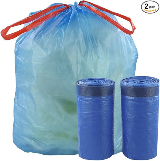 Fiaze 13 Gallon Drawstring Trash Bags, 200 Counts (Blue)