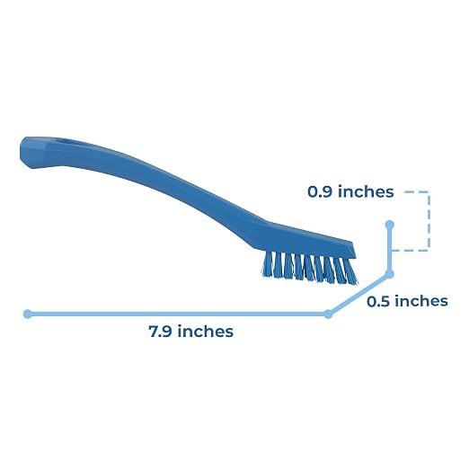 1/2 in W Detail Brush, Stiff, 5 1/2 in L Handle, 2 in L Brush, Blue, Plastic, 8 in L Overall - 1 Each