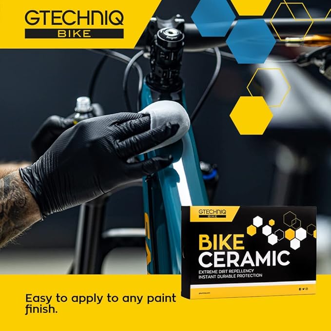 Gtechniq Bike Ceramic Kit, 4-Piece | Includes Frame Prep Spray, Ceramic Protector, Applicator and Microfiber Cloth, Extreme Dirt Repellent, Chemically-Bonding Coating, Up to 2 Years Protection