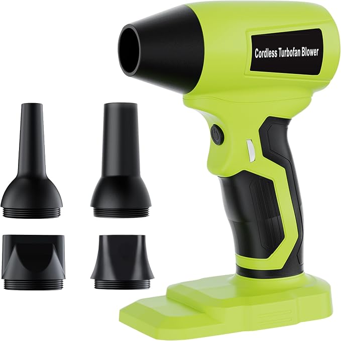 Cordless Dust Blower Compatible with Ryobi One 18V Battery, Handhled Leaf Blower Electric Compressed Air Duster Turbo Jet Fan with Nozzles for Blowing Leaves and Dust(Battery Not Included)