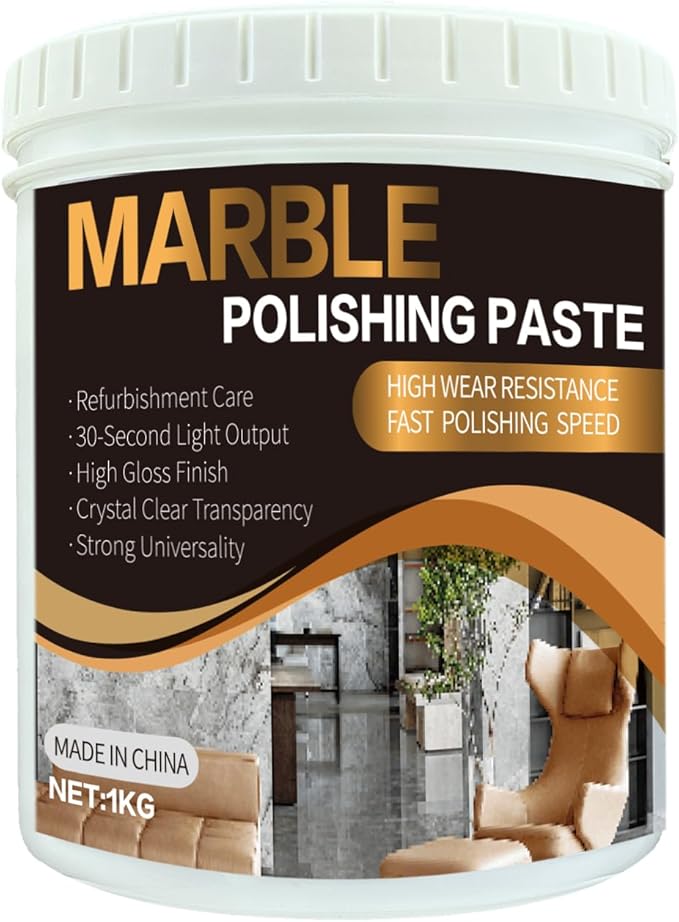 Marble Polishing Paste, Professional Marble Cleaner & Quartz Polish, Stone Sealer & Protector for Countertops, Floors, and Walls – Marble Polishing Compound Kit, 2.2LB (1 Piece)