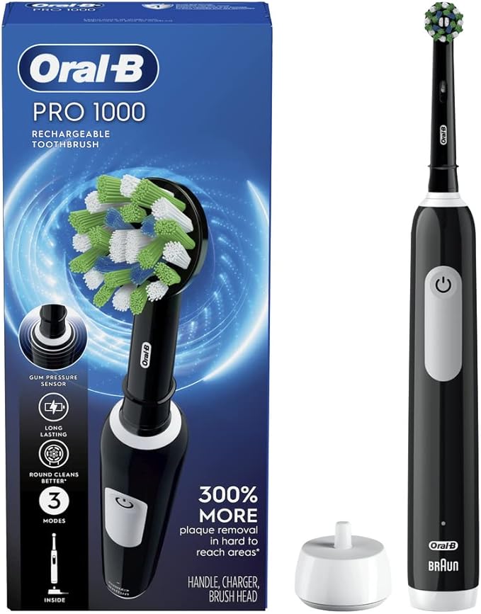 Oral-B Pro 1000 Rechargeable Electric Toothbrush, Black (Pack of 3)
